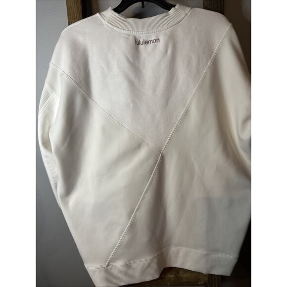 Luluemon Perfect Oversized Crewneck Sweatshirt Pullover Size 14 Patchwork Cream - Picture 4 of 4
